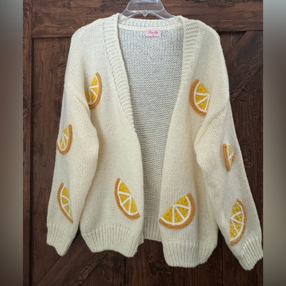 Pink Lily Lemon Sweater